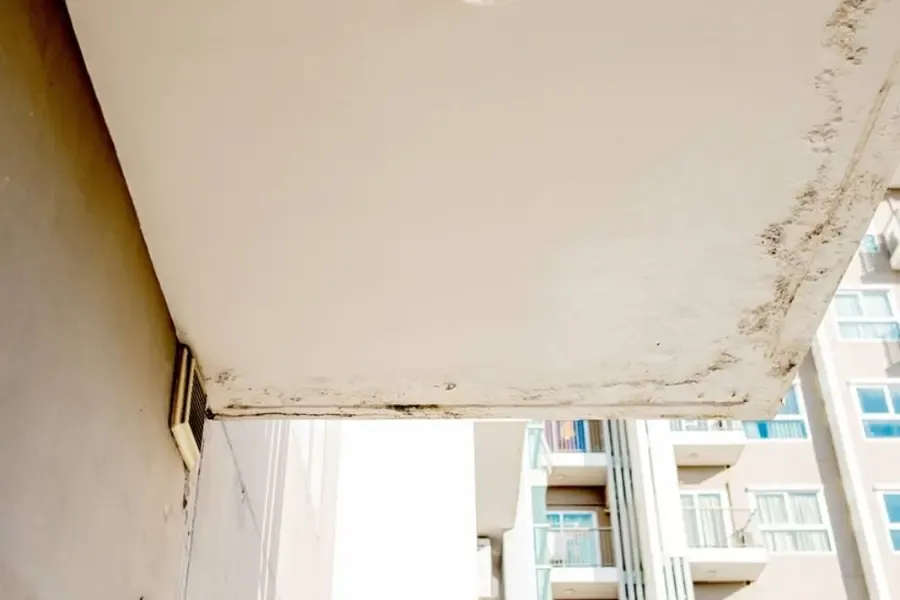 Water-stained ceiling from the unit above in a Venice, FL condo