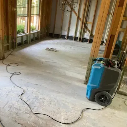 Dehumidifier drying a flood-cut room to the S500 goal in Venice, FL